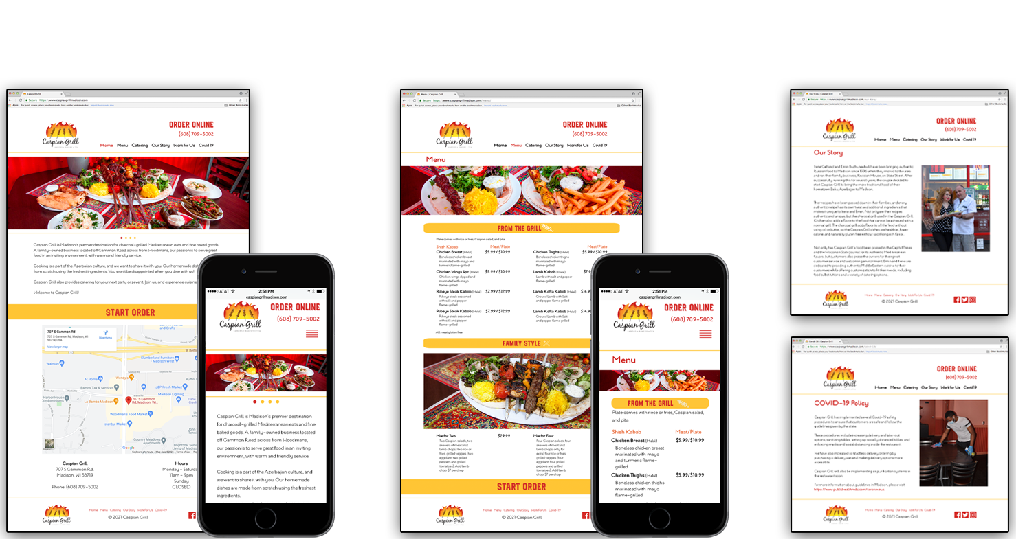 Caspian Grill Website Case Study Image.