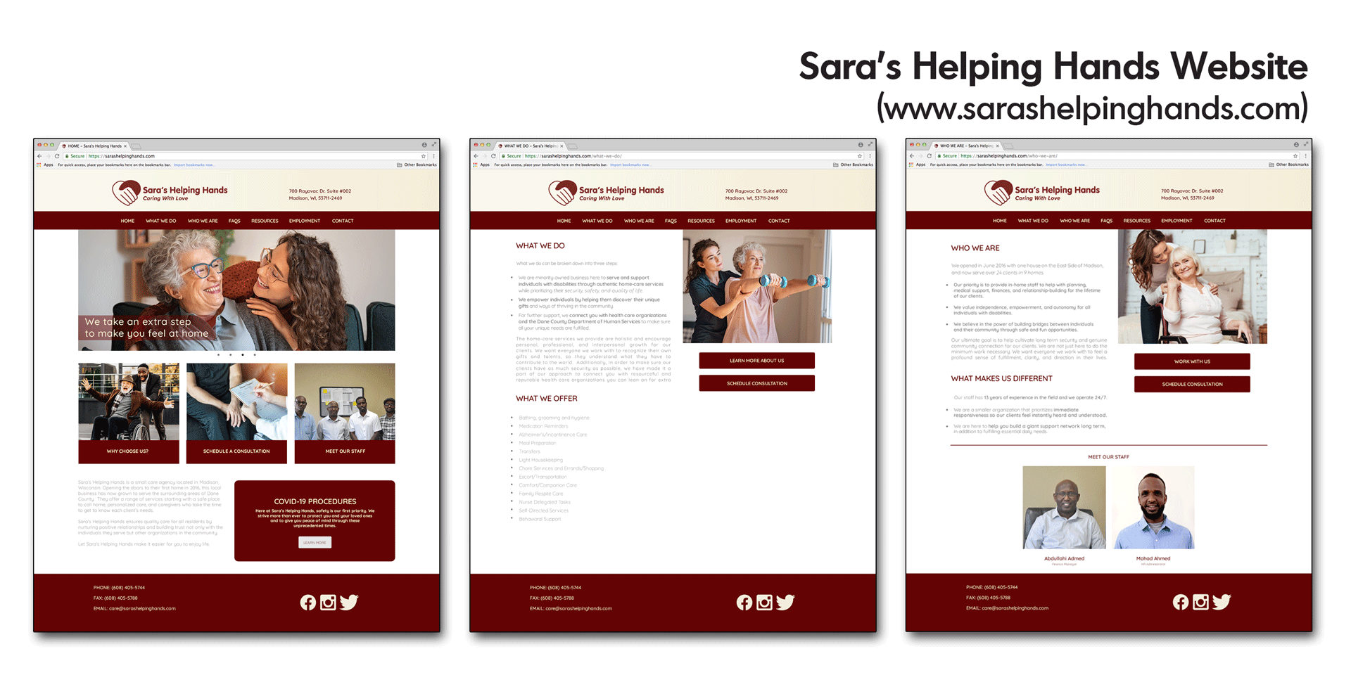 Sara's Helping Hands Website